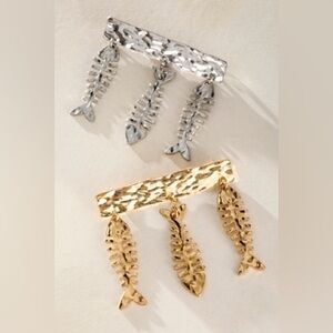 NWT Free People Silver Fish Outta Water Brooch